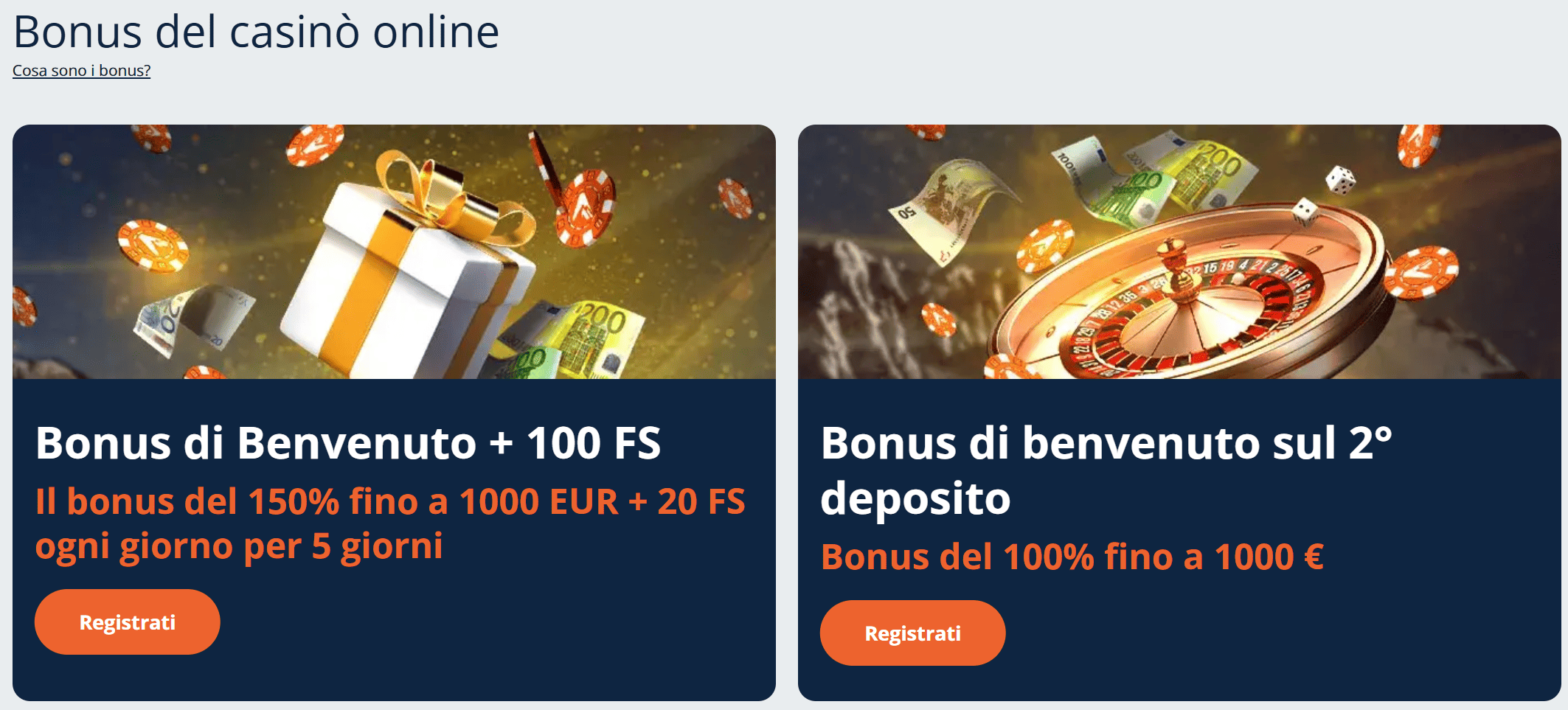 registrati bonus